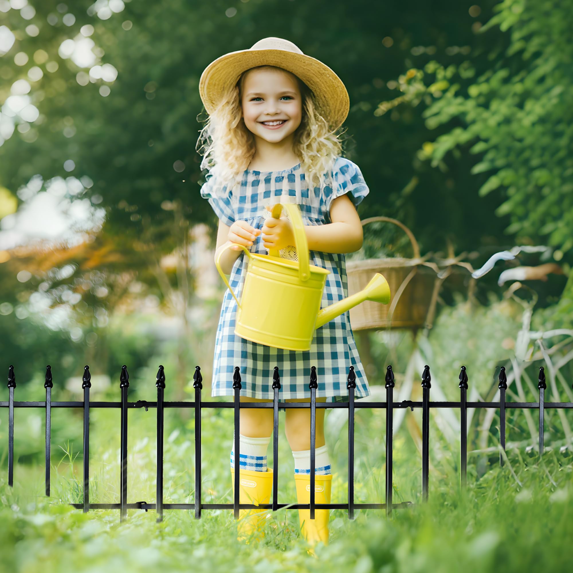 ARIFARO Decorative Metal Garden Fence 46cm high x 56cm Wide 5 Pack, Animal Barrier for Dog Pet, Border Garden Fencing for Outdoor Patio Lawn Yard