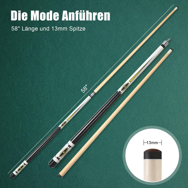 ASMPCUE Pool Cue, 58 Inch Billiard Cue 13mm Tip Pool Cue for Professional Billiard Players, 1/2 Maple Cue Sticks for Billiard Table Sports, Bar Pool