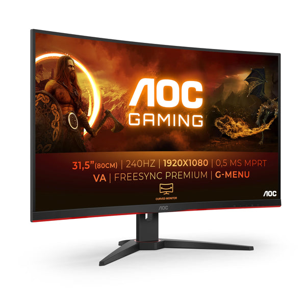 AOC Gaming 25G3ZM/BK - 24.5" 240Hz FHD Monitor, 0.5ms MPRT, FreeSync Premium (1920x1080, HDMI 2.0 x 2, DisplayPort 1.2 x 1, Headphone out (3.5mm)) black/red