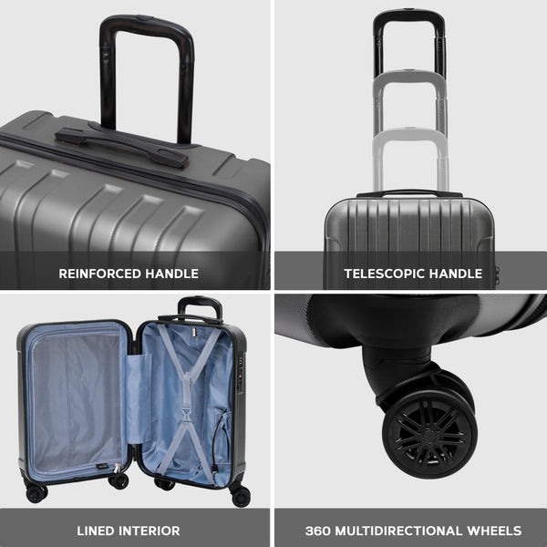 Flight Knight Premium Lightweight Suitcase - Built-in TSA Lock - 8 Spinner Wheels - ABS Hard Shell Check in Highly Durable Luggage - Medium - 67x45x26cm