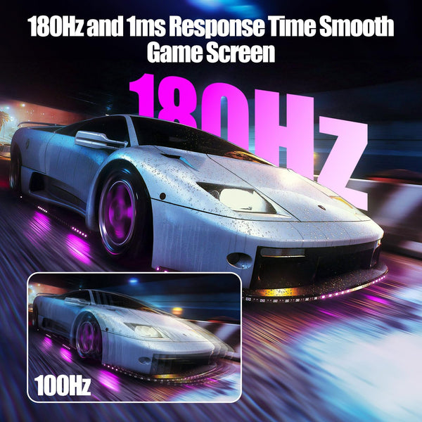 Curved Monitor 27 Inch 100Hz, PC Gaming Monitor with Speakers, AMD FreeSync Full HD 1080p Ultra-Thin Zero Frame Display for Home Office Business