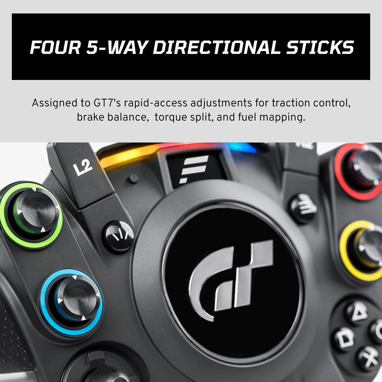 Fanatec Officially Licensed Gran Turismo DD Pro PlayStation® Sim Racing Steering Wheel, Base and Pedals – Polyphony Digital Wheel, 5 Nm FluxBarrier Direct Drive, 2-Pedal Set for PC, PS5, PS4