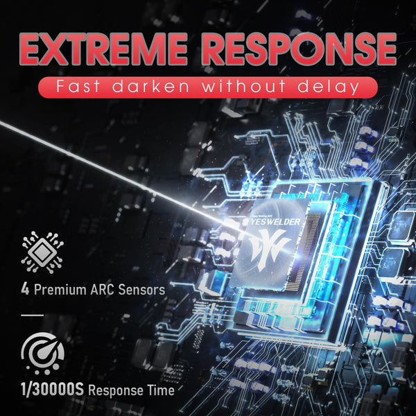 YESWELDER Welding Mask True Colour Large View 10X9cm Auto Darkening Welding Helmet Solar Powered Replaceable Battery, 4 Premium Sensors Wide Shade 4/5-9/9-13 for TIG MIG ARC CUT GRIND Welder Mask