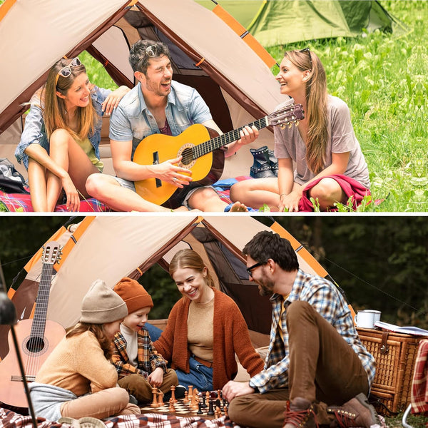 BETENST Camping Tent, Pop up Tent 3 Person Family Dome Tent Waterproof Windproof with 2 Mesh Doors, 2 Mesh Windows, Roof Skylights, 2 in 1 Double Layers, Storage Bag for Camping Hiking Backpacking