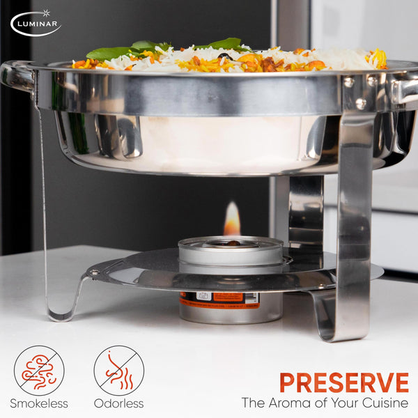 Luminar Resealable-Wick Chafing Fuel Cans, 24 Pack, 6 Hour - Premium Quality Burners for Food Warmers - No More Spills, Waste, or Hassle - Perfect for