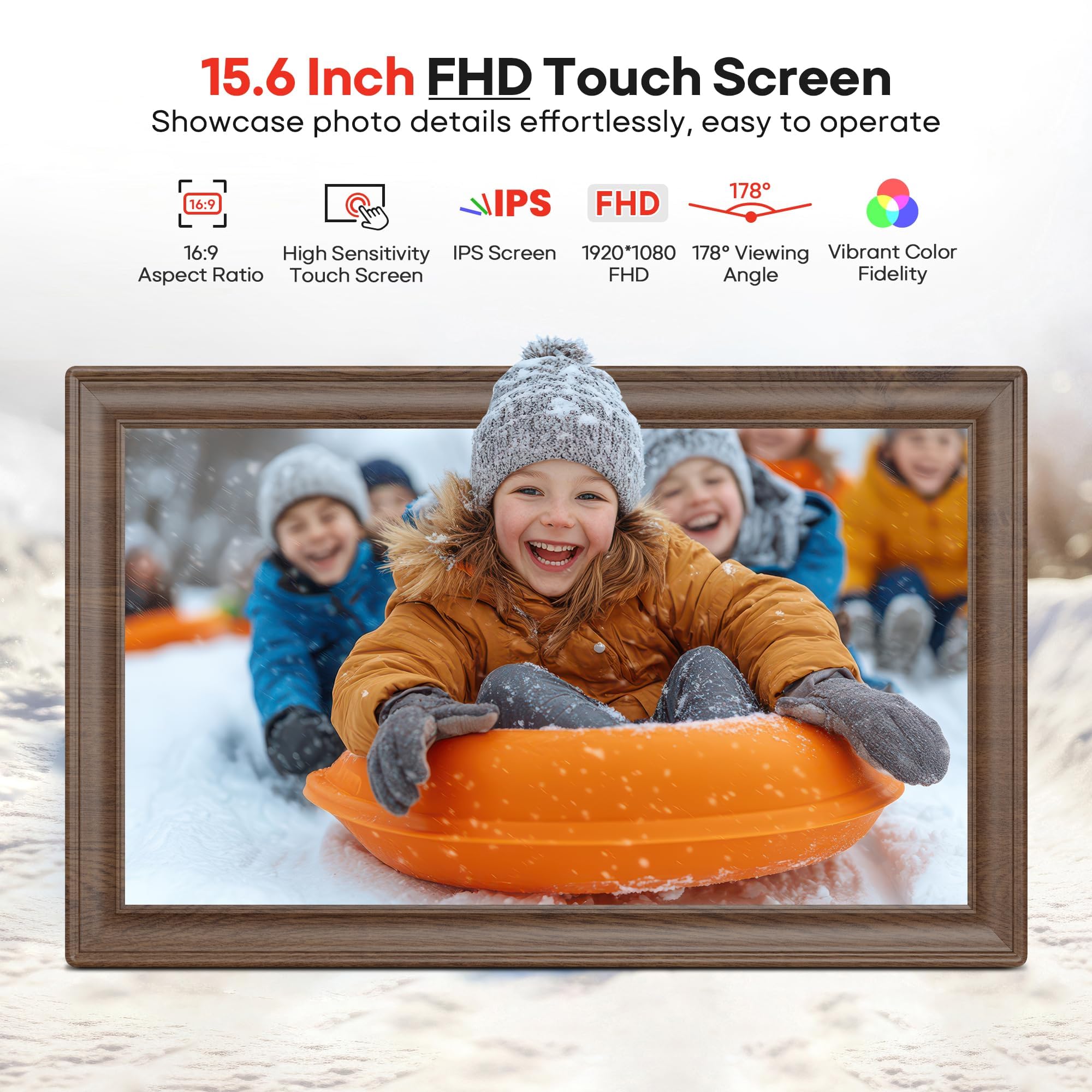 Frameo WiFi Digital Photo Frame 10.1 Inch - 1280x800 HD IPS Touch Screen Picture Frame Electronic, 32GB Memory, Auto Rotate, Wall Mountable, Digital PictureFrame for Sharing Photos and Videos