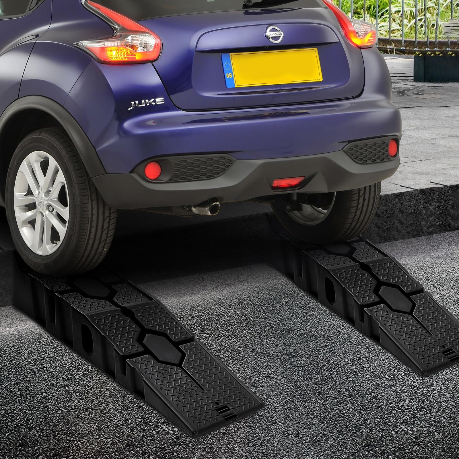 DKIEI Car Ramps, 5 Tons Heavy Duty Kerb Ramps, 2 Pieces of Portable Curb Ramp for Car, Motorhome, Automotive Lifting, 90x30x23cm, Black