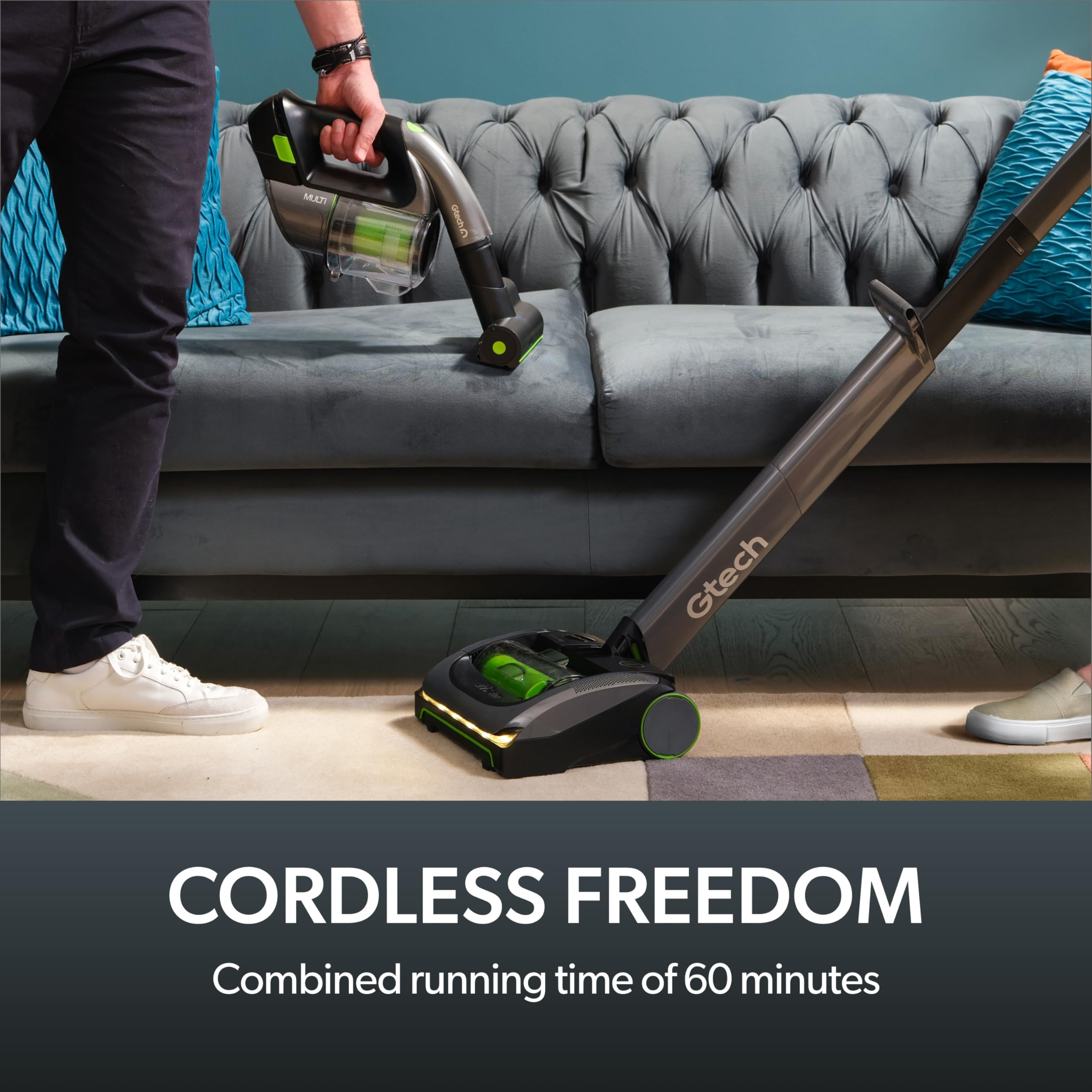 Gtech System, Airram MK2 + Multi MK2 Cordless Vacuum Cleaner Bundle, Combined 60 Mins Runtime