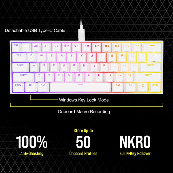 CORSAIR K70 PRO MINI WIRELESS RGB 60% Mechanical Gaming Keyboard – Swappable CHERRY MX RED Switches – PBT Double-Shot Keycaps – iCUE Compatible – PC, Mac, PS5, PS4, Xbox – QWERTY UK – Black