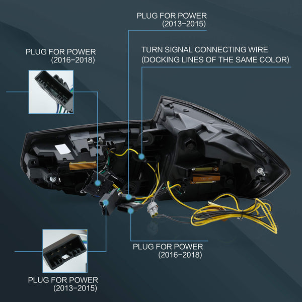 VLAND OLED Rear Lights Compatible with 2013-2018 BMW 3 Series F30 F35 F80 320i 328i 335i Sedan (Not for F31 F34), Tail Lights with Sequential Indicators, E-mark, Red