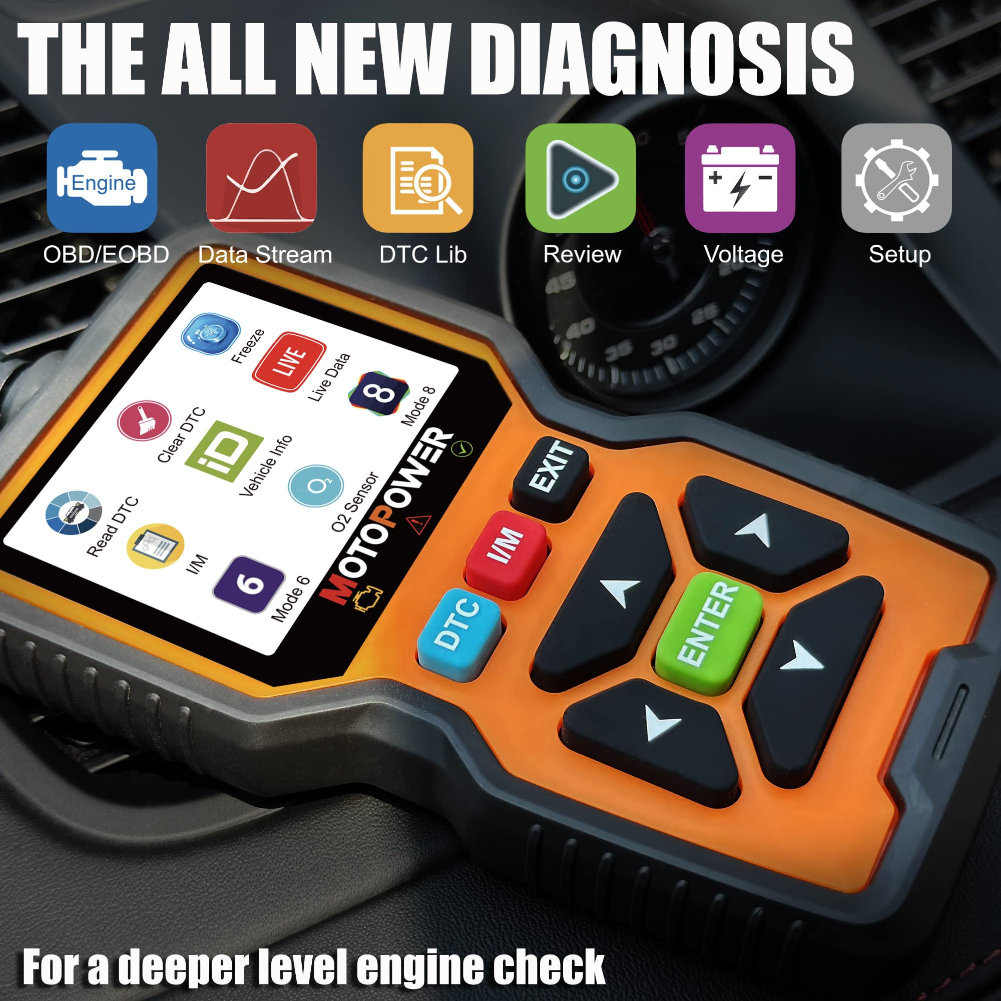 MOTOPOWER MP69038 Car OBD2 Scanner Code Reader Engine Fault Code Reader Scanner CAN Diagnostic Scan Tool - Elite Edition