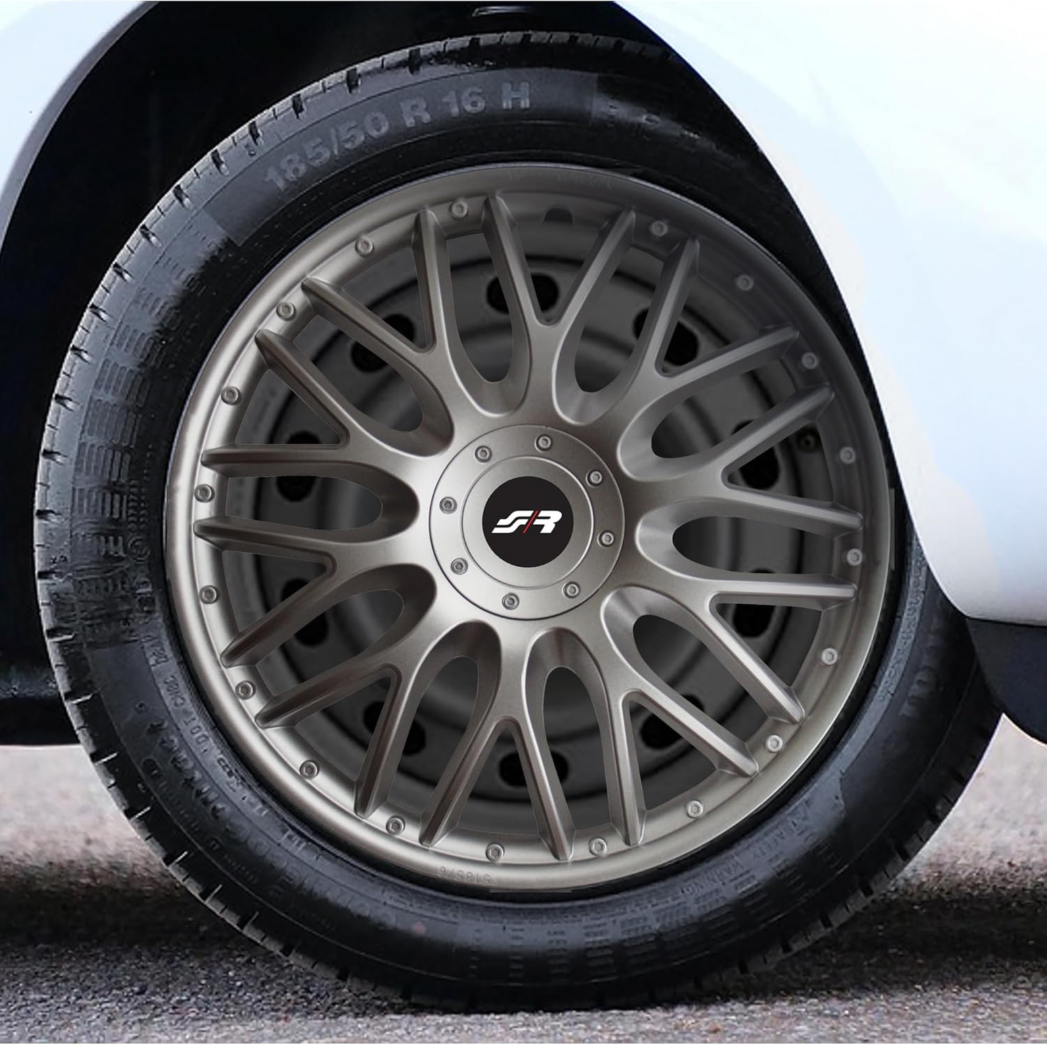 Simoni Racing ORD/14 Set of 4 Orden Wheel Trims 14 Inch Universal Car Wheel Trims Grey Silver