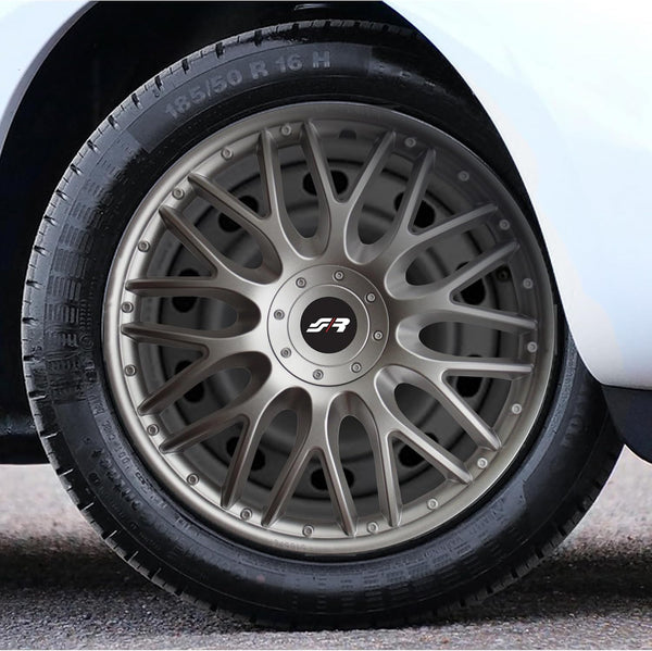 Simoni Racing ORD/14 Set of 4 Orden Wheel Trims 14 Inch Universal Car Wheel Trims Grey Silver