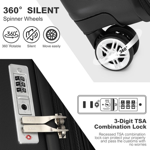 Kono Lightweight 28" Large Suitcase | Hard Shell with TSA Lock | 4 Dual Spinner Wheels | Expandable Design for Easy Travel | Perfect for Business & Vacation (Cream White,75x47.5x29.5cm)