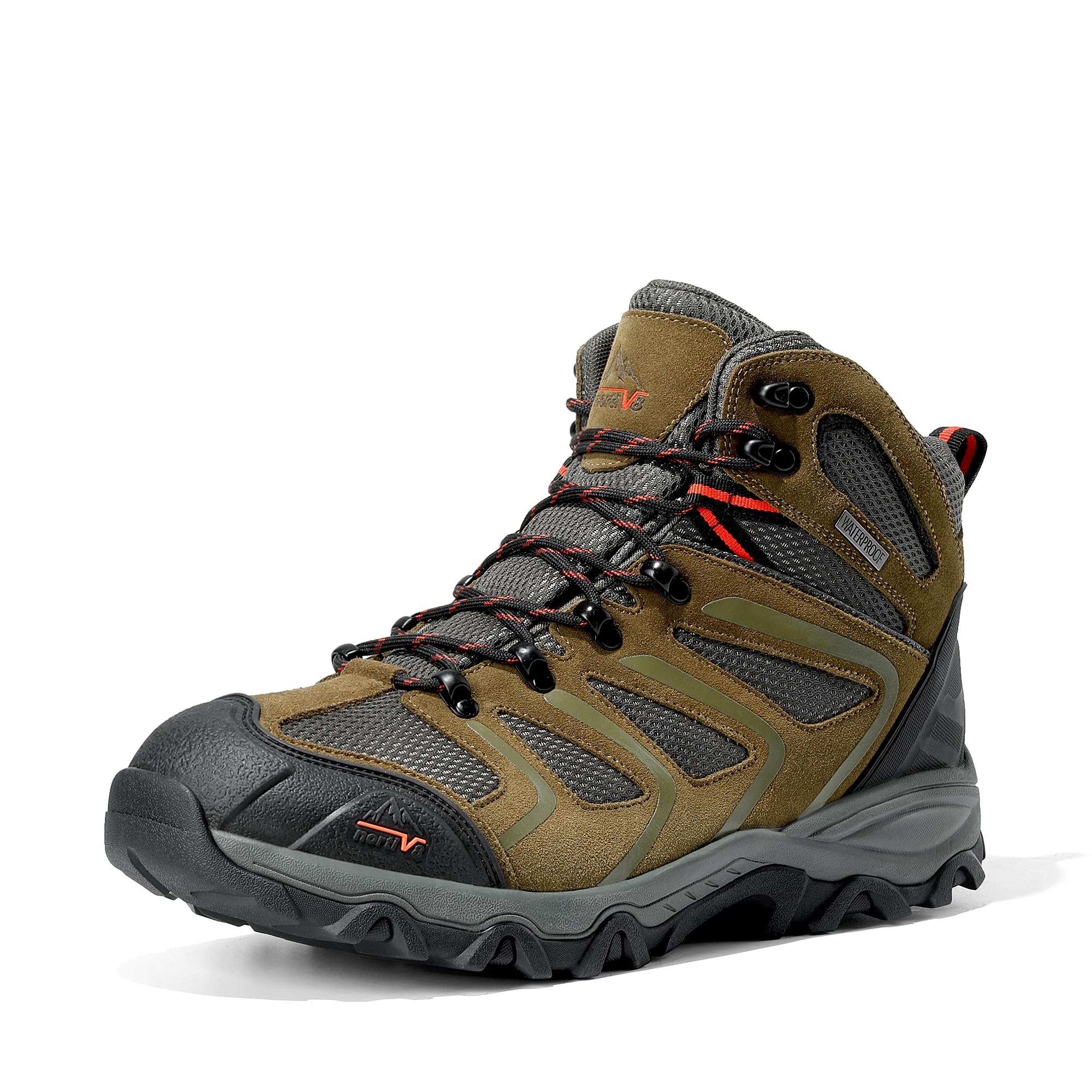 NORTIV 8 Men's Ankle High Waterproof Hiking Boots Backpacking Trekking Trails Shoes