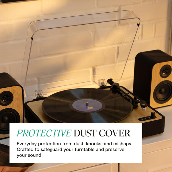 House of Marley Revolution Wireless Turntable - Bluetooth Record Player, 3-Speed Sustainably Made Vinyl Player, Easy Set Up Home Turntables for Vinyl Records with Dust Cover, Audio-Technica Cartridge