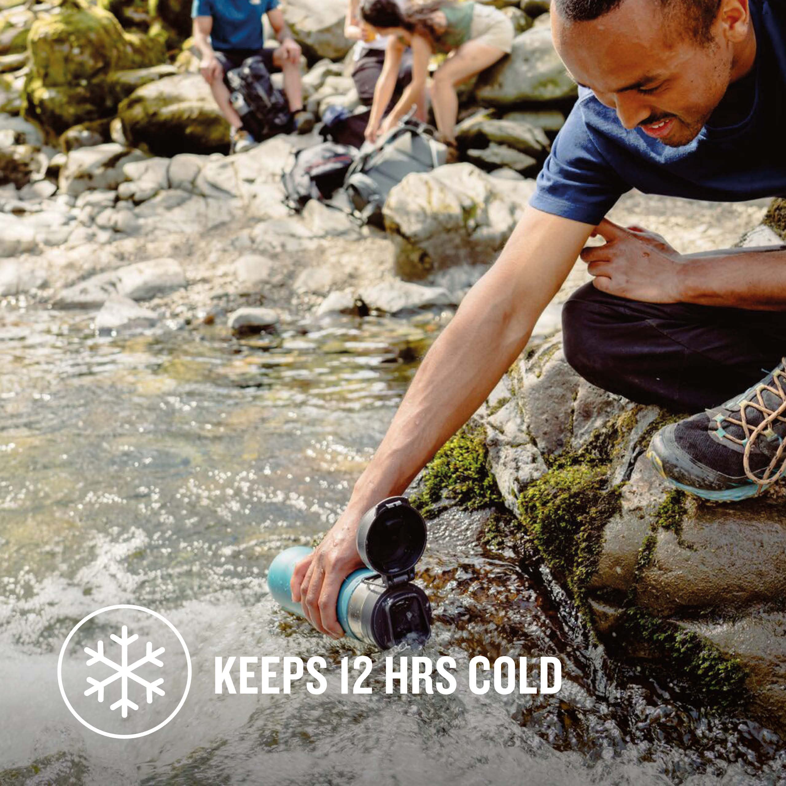 STANLEY Quick Flip Stainless Steel Water Bottle 0.47L - Keeps Cold For 7 Hours - Leakproof - BPA-Free Thermal Flask - Dishwasher Safe - Cup Holder Compatible