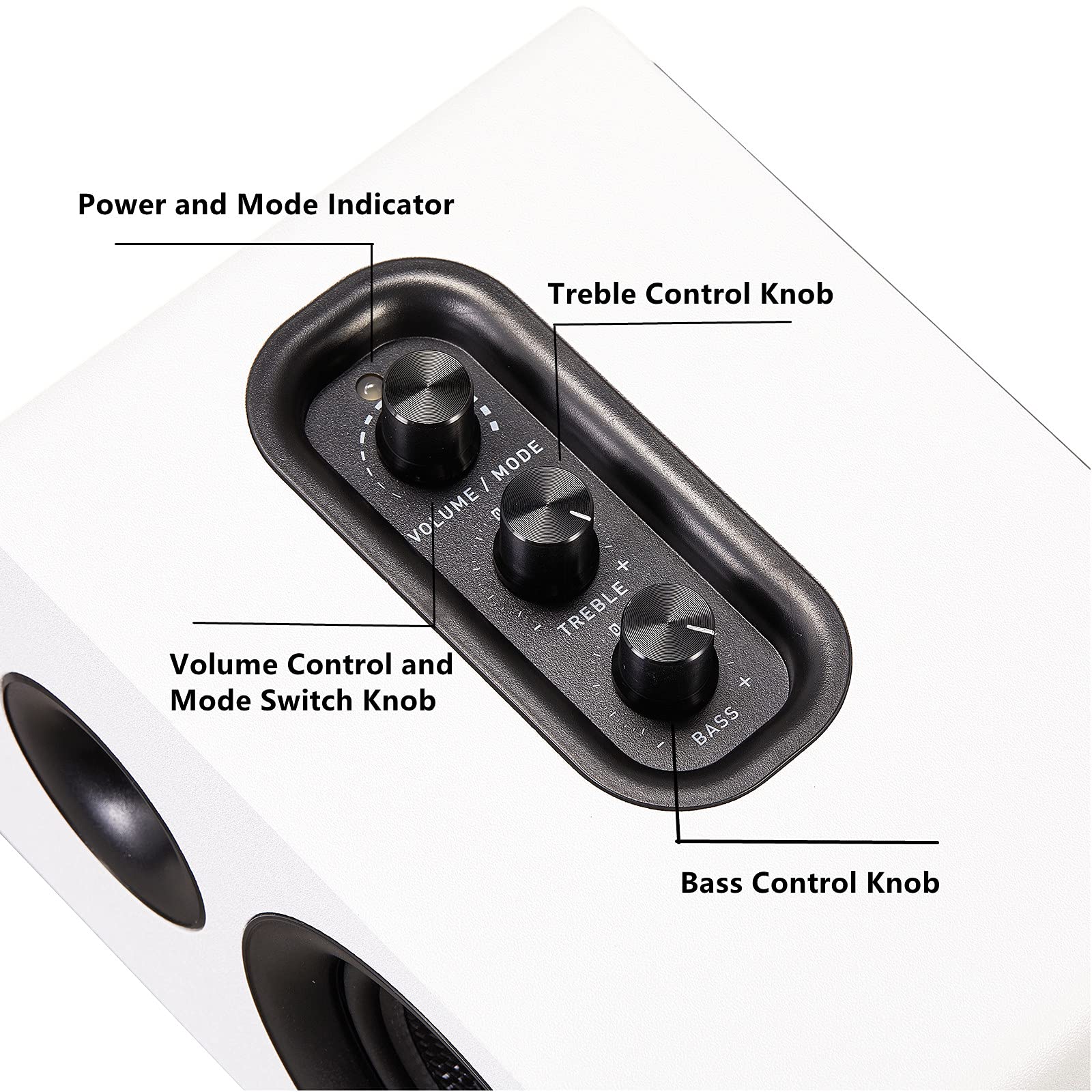 Sanyun SW208 3" Active Bluetooth 5.0 Bookshelf Speakers - 60W Carbon Fiber Speaker Unit - Built-in 24bit DAC - Dynamic 3D Surround Sound - 2.0 Computer PC Monitor Gaming Speakers (Pair, Black)