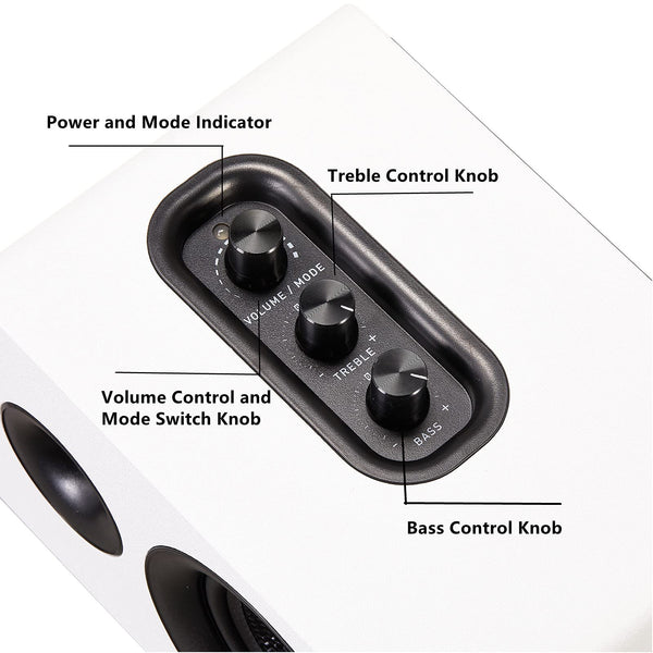 Sanyun SW208 3" Active Bluetooth 5.0 Bookshelf Speakers - 60W Carbon Fiber Speaker Unit - Built-in 24bit DAC - Dynamic 3D Surround Sound - 2.0 Computer PC Monitor Gaming Speakers (Pair, Black)