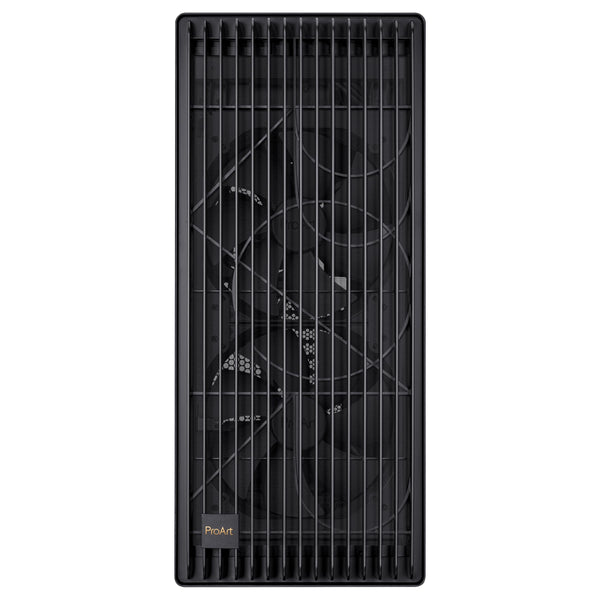 ASUS ProArt PA602 E-ATX computer case, 420 mm radiator support, one 140 mm and two 200mm pre-installed system fans, front panel IR dust indicator, power lock latch, tool-less PCIe mounting