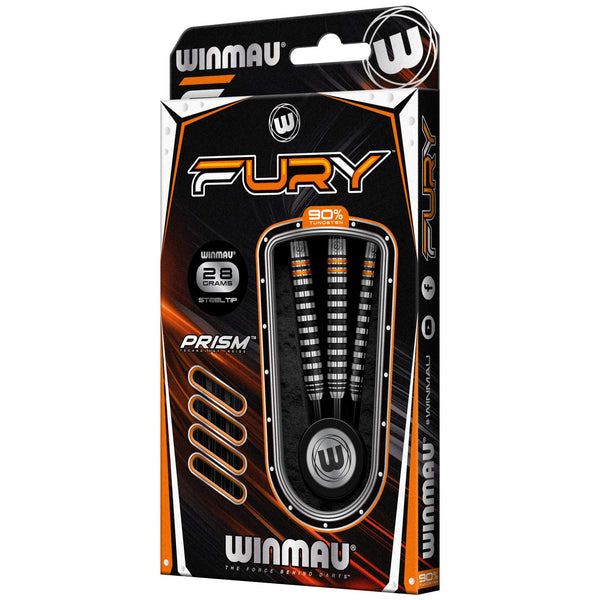 WINMAU Fury 22-28 Gram Tungsten Darts with Prism Flights and Vecta Shafts (Stems)