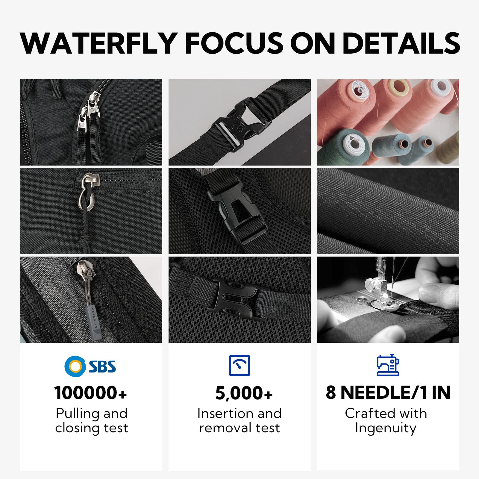 Waterfly Waist Bag Pack Slim Water Resistant Fanny Pack Travel Bum Bag Running Belt for Traveling Cycling Hiking Camping