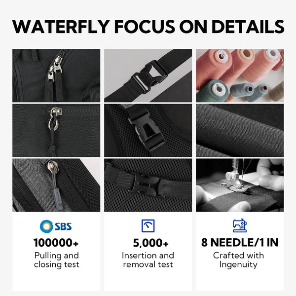 Waterfly Waist Bag Pack Slim Water Resistant Fanny Pack Travel Bum Bag Running Belt for Traveling Cycling Hiking Camping