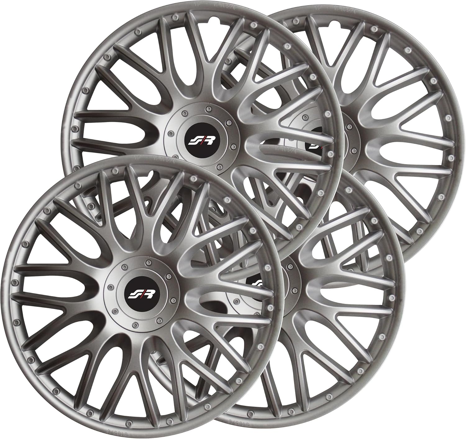 Simoni Racing ORD/14 Set of 4 Orden Wheel Trims 14 Inch Universal Car Wheel Trims Grey Silver