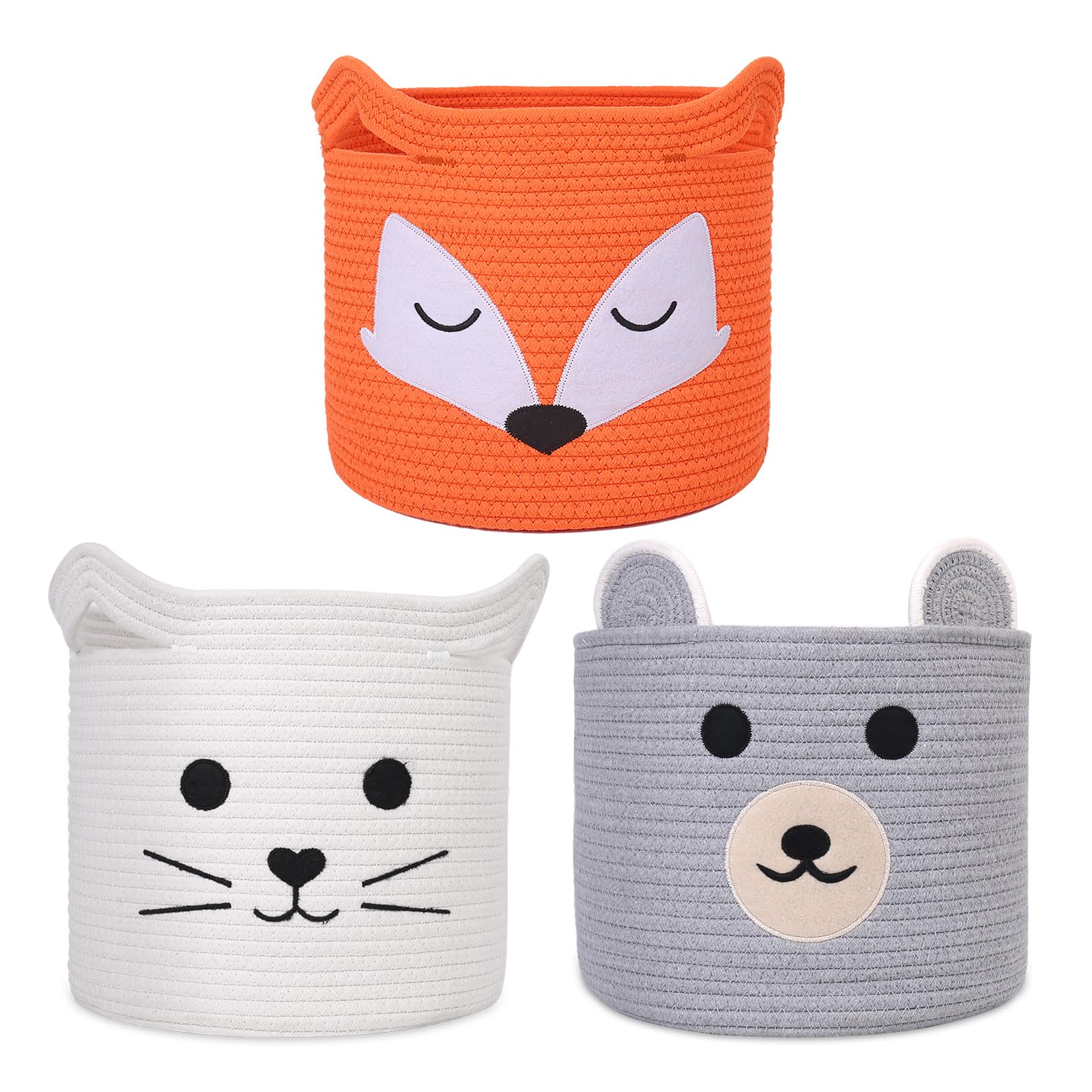 ACOHSY Storage Baskets Storage Boxes,Set of 3 30x30x30 Toy Storage,Kallax Storage Boxes,Can be used as Washing Basket,Dog Toy Basket,Clothes