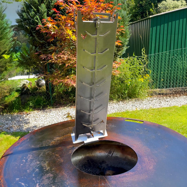 FENNEK Fire Plate Adapter for Flame Salmon Holder | For Fire Plates 5-15 mm Thick | Secure Hold Thanks to Knurled Nut | 100% Stainless Steel | Made in