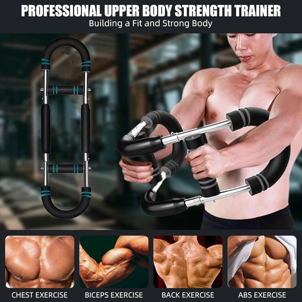 Twister Arm Trainer, 40-100lb Adjustable Forearm Strengthener, Twister Arm Exerciser Chest Workout, Adjustable Strength Trainer, Portable Power Twister Bar, Arm Fitness Exercise Equipment for Home