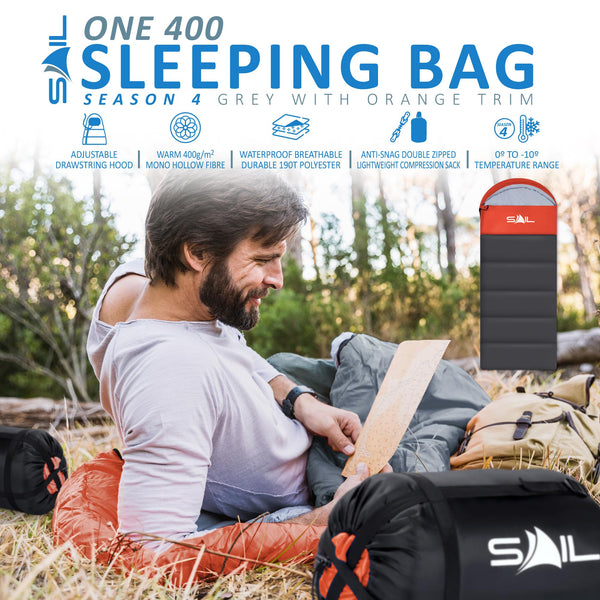 SAIL Sleeping Bag 3-4 Season Waterproof Indoor & Outdoor Use 1.3KG/2KG for Kids & Adults for Hiking, Backpacking and Camping