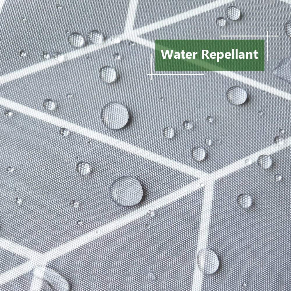 EurCross Extra Wide Shower Curtain 300 x 200cm Drop, Mould proof Mildew Resistant Grey Large Shower Curtain for Bathroom with Geometric Pattern 3m x