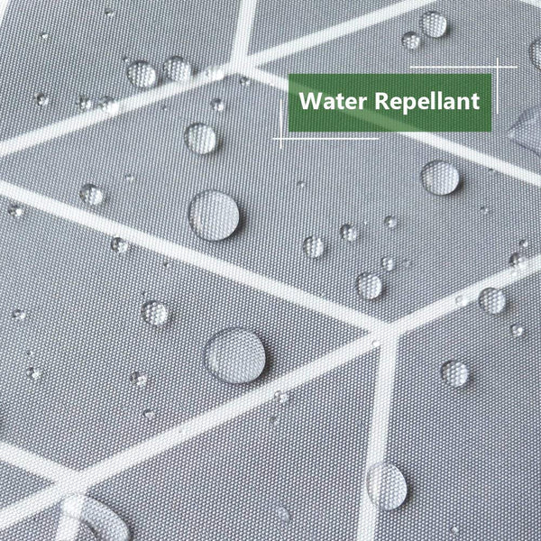 EurCross Extra Wide Shower Curtain 300 x 200cm Drop, Mould proof Mildew Resistant Grey Large Shower Curtain for Bathroom with Geometric Pattern 3m x