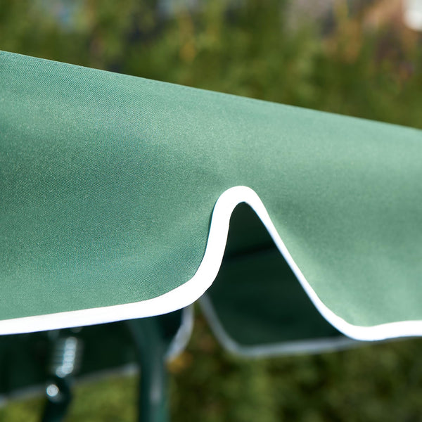 OHS Garden Swing Bench, 3 Seater Swing Seat Outdoor with Adjustable Canopy & Cushioned Seats Relaxing Comfy Outdoor Patio Hammock Bench, Grey/White Stripe