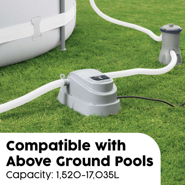 Bestway Pool Heater for Above Ground Pools, Suitable for 15ft Swimming Pools, Grey