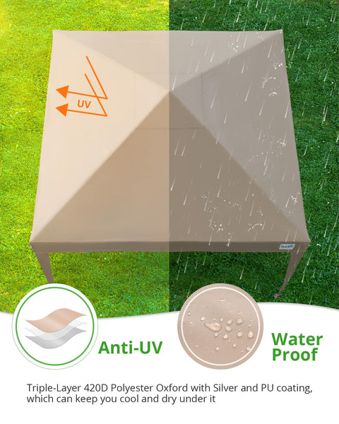 Quictent Pop Up Canopy Gazebo with Removable Sidewalls, Adjustable Height Event Shelter, 3x3m (10x10ft) Portable Tent for Garden Party, Camping, White