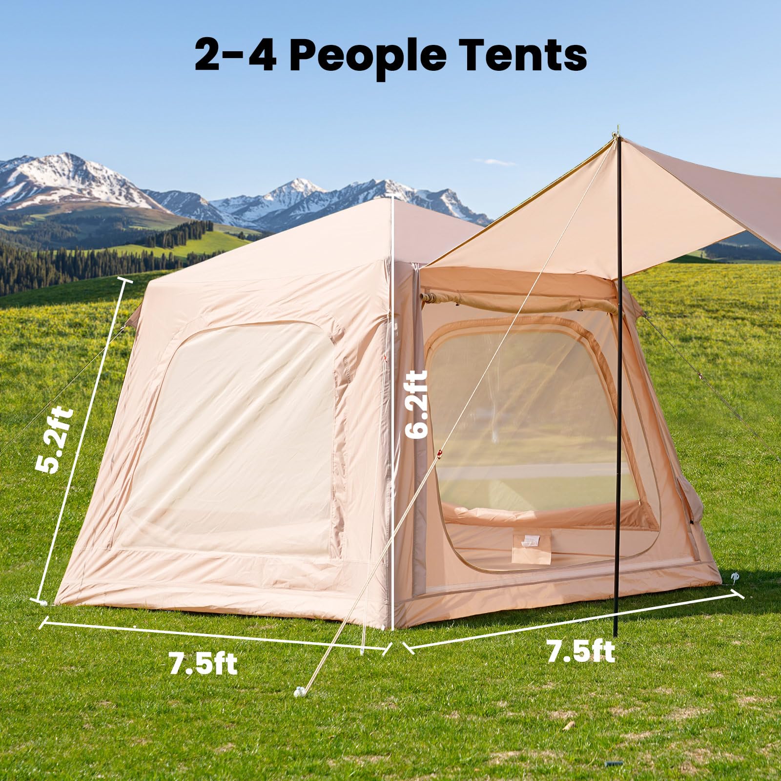 Ytaoeo Inflatable Tent Outdoor camping tent Inflatable camping tent made of waterproof Oxford fabric Air glamping tents for 4 seasons campings