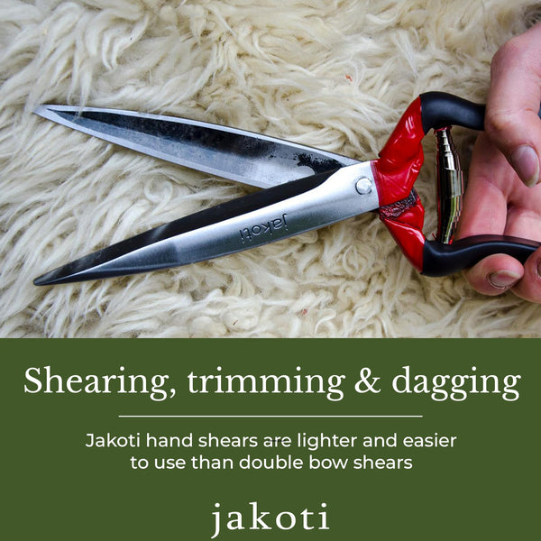 Jakoti Hand Shears (L30cm) One Handed Garden Shears for Grasses, Topiary & Pruning. Ultra Sharp Sheep Shears for Dagging, Shearing & Trimming. 15cm