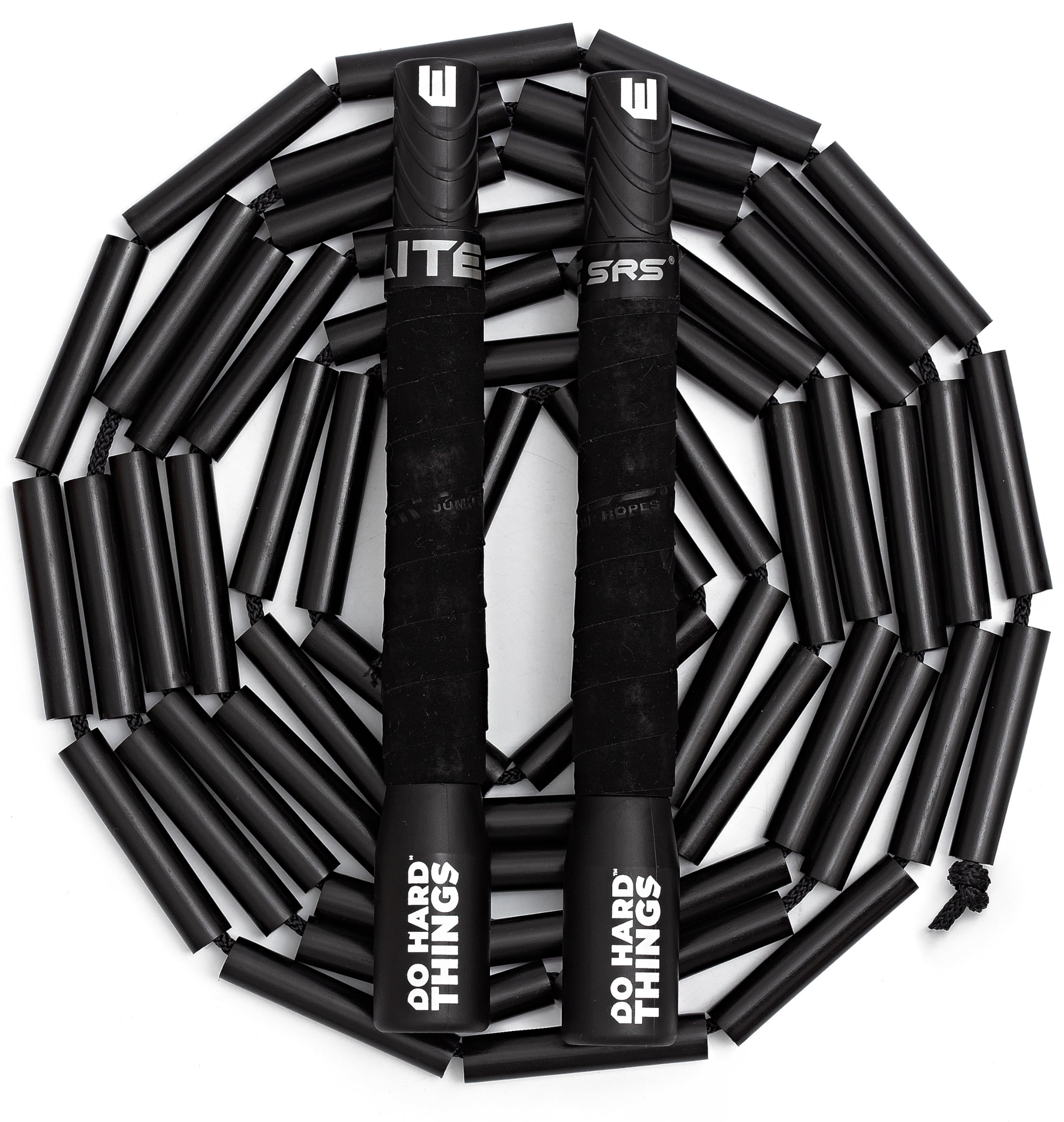 Elite SRS Beaded Jump Rope Adult For Fitness - Beaded Heavy Skipping Rope for Exercise - Unbreakable Long Handles and Shatterproof Beads - Designed