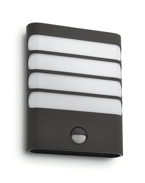 Philips myGarden Raccoon LED Wall Light with Motion Sensor [Anthracite] 3.5 W Integrated LED For Garden and Patio Lighting