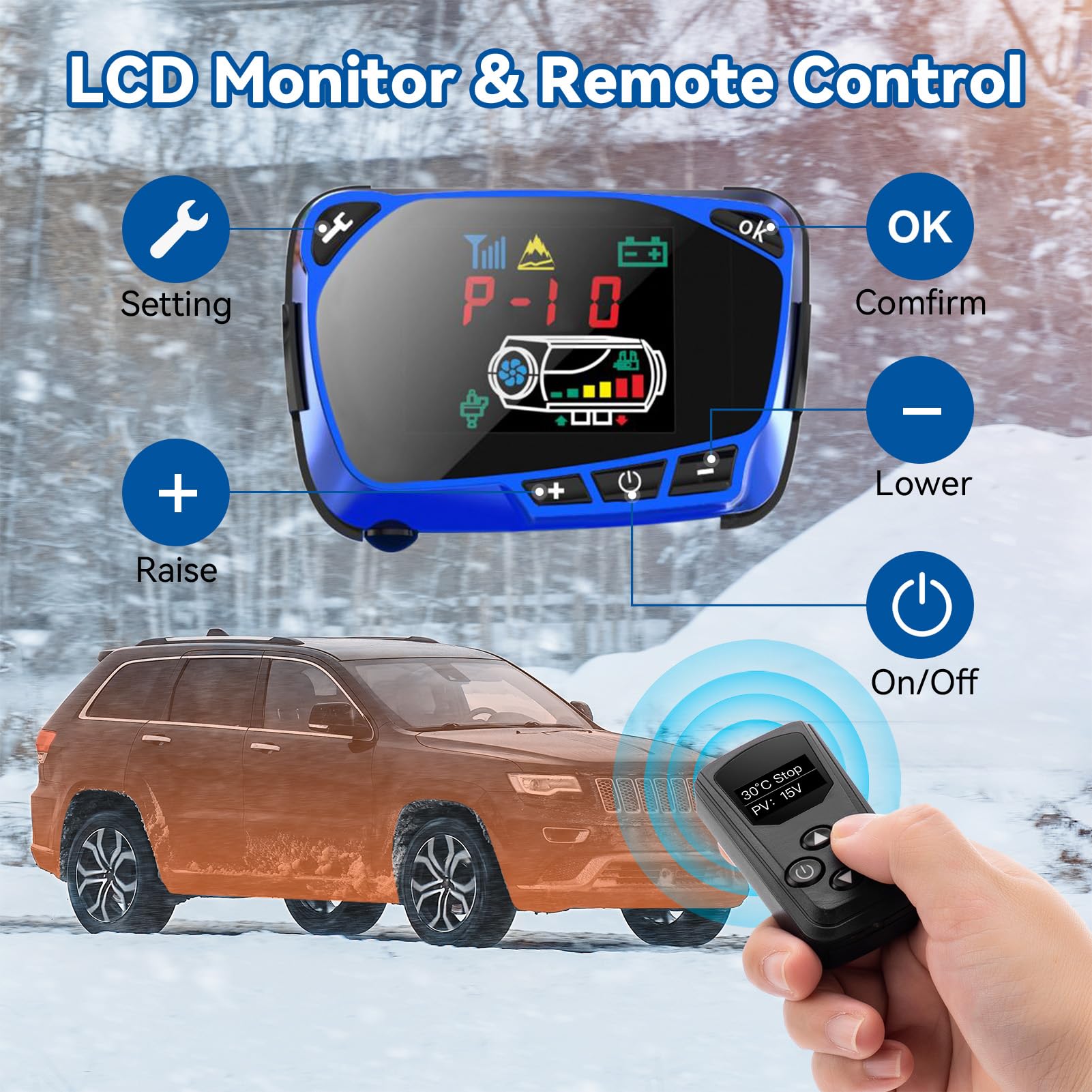 Redriver 8KW Diesel Heater 12V/24V Parking Fuel Heater, Night Air Heater with Premium Silencer, Upgrade Smart Remote Control For Truck, Boat, Car Trailer, Motorhomes, Campervans, Caravans