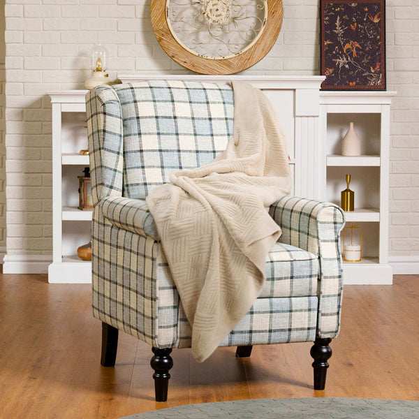 FLEXISPOT Recliner Chair Adjustable Armchair Single Seat Chair with Blanket for Relaxing Accent Chair Pushback for Living Room Bedroom Wing Back Reclining Sofa, Grey