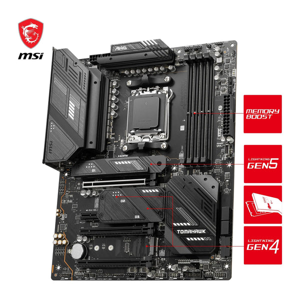 MSI X670E GAMING PLUS WIFI Motherboard, ATX - Supports AMD Ryzen 9000 / 8000 / 7000 Series Processors, AM5 - 80A SPS VRM, DDR5 Memory Boost 7800+ MHz/OC, PCIe 5.0 x16, M.2 Gen5, Wi-Fi 6E