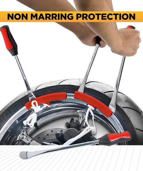 Flaconi Motorcycle Tire Spoons,Tire Changing Kit,Tire Tools for Changing Tires,Bicycle Tire Lever,Tyre Changer Set with 3 Rim Protector,Fit for Motorcycle,Bicycle,Cart,Scooter,Dirt Bike,Lawn Mower,Car