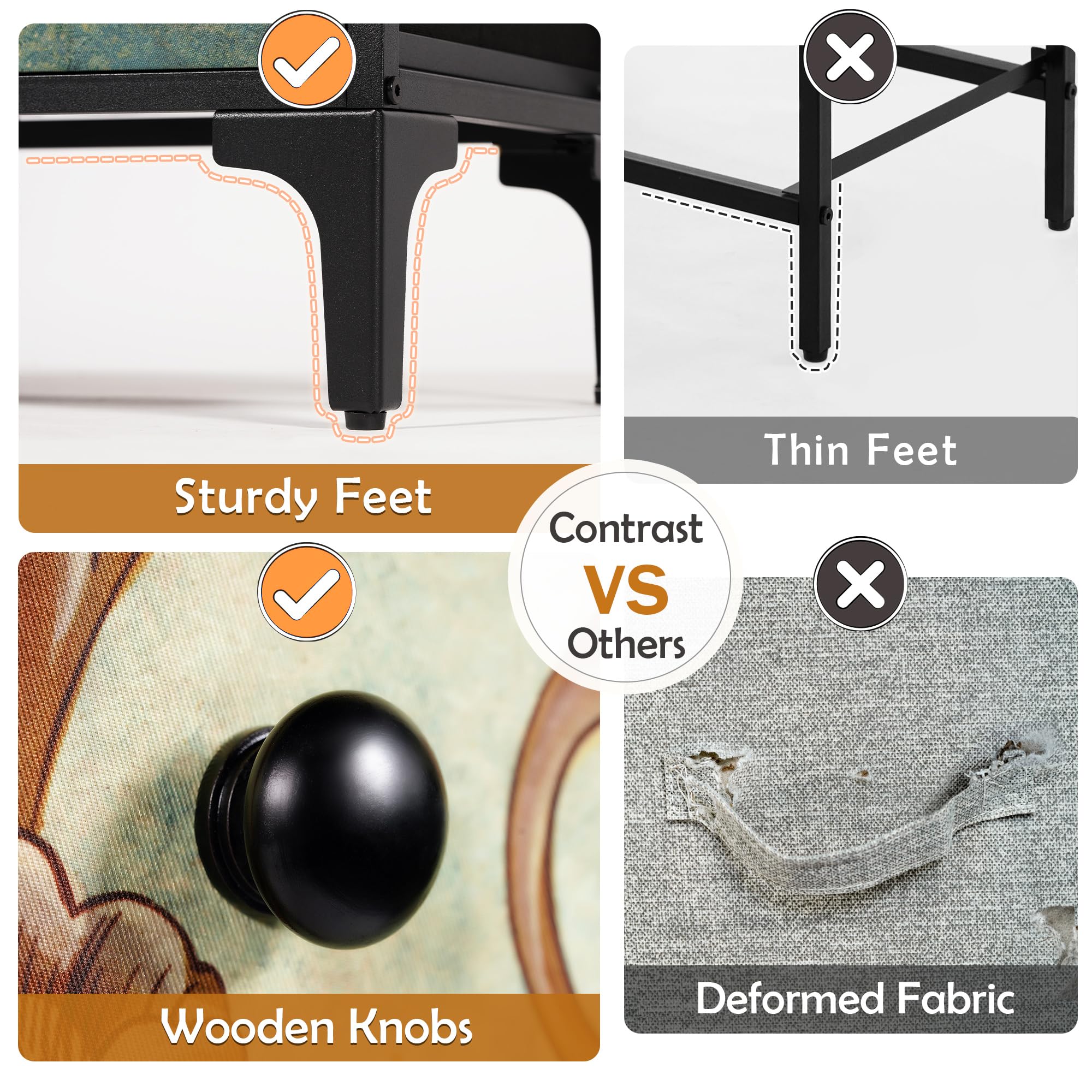 LYNCOHOME Chest of Drawers Bedroom Furniture with 9 Drawers Fabric Storage Organizer Unit for Living Room, Bedroom, Closet Easy to Assemble