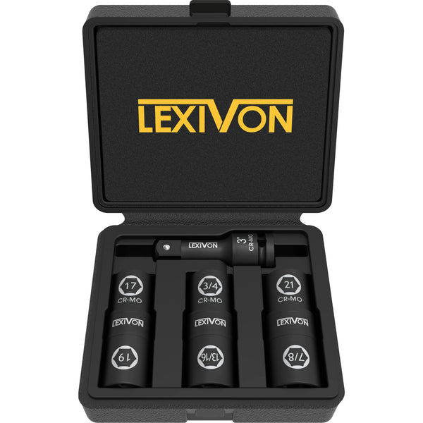 LEXIVON Master HEX Bit Socket Set, Premium S2 Alloy Steel | Complete 32-Piece, SAE and Metric Set | Enhanced Storage Case (LX-144)