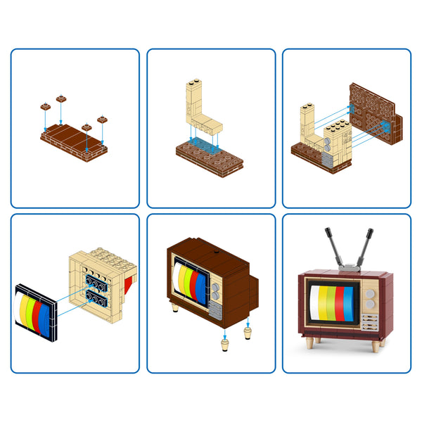 ZURU MAX Premium Retro Building Bricks (Cassette Radio) – Collectible Minis, Novelty Unboxing Toy for Kids, Creative Play Sets