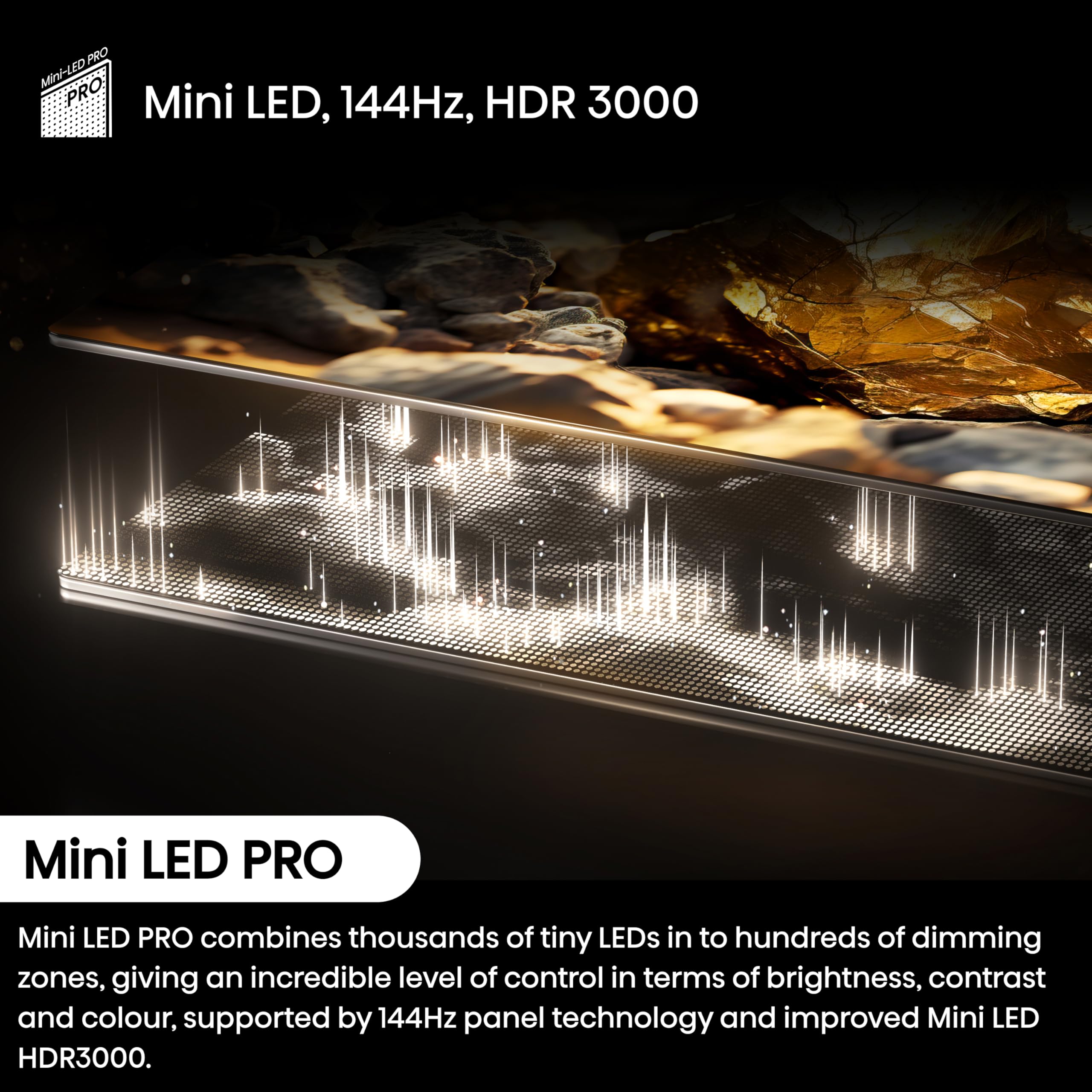 Hisense 55 Inch 4K Mini-LED TV 55U6NQTUK - Quantum Dot Colour, Dolby Vision Atmos, Hi-View Engine, FilmMaker Mode, Vidaa OS with Voice Control, Freely, Youtube, Netflix and Disney+ (2024 Model)