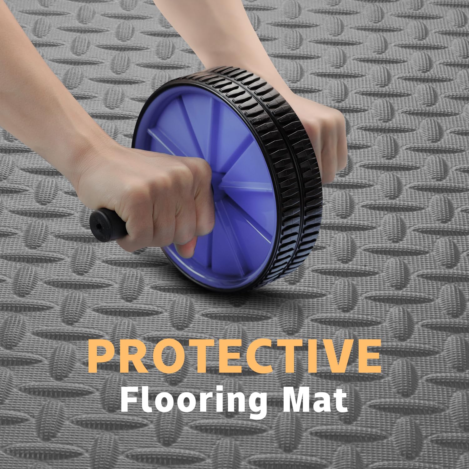 DOOHALO Puzzle Exercise Mat,Protective Gym Flooring Mat 60cmx 60cm,Non Slip Rubber Floor Cushions,EVA Interlocking Foam Tiles Mats,for Home